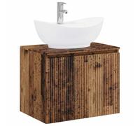 PUGYNBK Ensemble de meubles de salle de bain muraux en bois d'ingénierie | Comprend coiffeuse, lavabo et robinet, rangement intelligent, installation facile