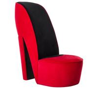 PUGYNBK Fauteuil en forme de chaussure talon velours rouge | Maximum 110 kg par siège, montage facile, décoration moderne, idéale pour les fêtes à thème