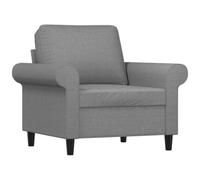 PUGYNBK Fauteuil en tissu gris clair 60 cm avec structure en bois et métal | Respirant, durable, rembourrage épais, design moderne, manuel de montage inclus