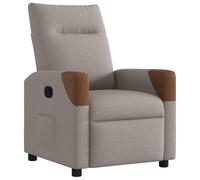 PUGYNBK Fauteuil inclinable en tissu gris taupe | Manuel inclinable, 135 degrés, poche latérale, structure en bois et métal