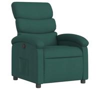 PUGYNBK Fauteuil inclinable manuel en tissu, vert foncé | Inclinaison à 135°, poche latérale, structure en bois et métal, capacité 110 kg