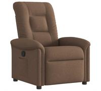 PUGYNBK Fauteuil inclinable manuel marron, tissu respirant | Repose-pieds réglable, inclinaison de 135 degrés, poche latérale, structure en bois et métal