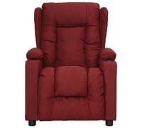 PUGYNBK Fauteuil inclinable manuel rouge rouge, tissu rembourré | 3 positions inclinables, dossier et repose-pieds réglables, structure en bois et métal, assise confortable