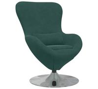 PUGYNBK Fauteuil Oeuf Vert Foncé Velours | Base pivotante à 360 degrés, design moderne, accoudoirs ergonomiques, aspirateur régulier