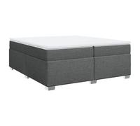 PUGYNBK Lit Box Spring avec matelas, 200 x 200 cm, gris foncé | Sommier avec lame, ressorts ensachés, couvre-matelas doux, pieds robustes