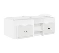 PUGYNBK Lits superposés Loft avec armoire blanche, 3 pièces | Bois résistant, échelle incluse, design minimaliste, peu encombrant