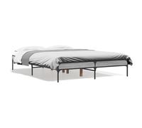 PUGYNBK Sommier bois métal gris Sonoma 120 x 200 cm | Base avec lattes, pieds robustes, stables et résistants, sans matelas inclus