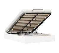 PUGYNBK Sommier de lit ottoman 135 x 190 cm avec rangement | Bois de pin massif, vérin à gaz, assemblage facile, design moderne pour chambre à coucher