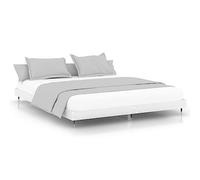 PUGYNBK Structure de lit blanche 120 x 200 cm | contreplaqué, pieds en métal, lattes robustes, sans matelas inclus