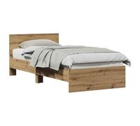 PUGYNBK Structure de lit en chêne Artisan 90 x 200 cm | Lattes fixes, pieds surélevés, bois élaboré, assemblage avec 2 personnes