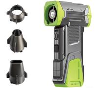 Puissant ventilateur turbo 130 000 tr/min à main avec lampe torche LED - Contrôle en continu Essentials de voyage USB-C 7,7 x 4,5 x 14,8 cm (vert)