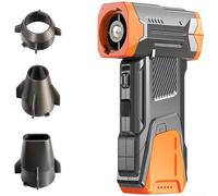 Puissant ventilateur turbo 130 000 tr/min à main avec lampe torche LED - Contrôle en continu Essentiels de voyage USB-C 7,7 x 4,5 x 14,8 cm (Orange)
