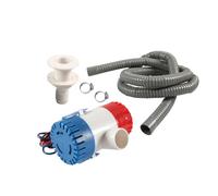 Puissante pompe de cale en PVC 1100GPH avec kit de drainage Colliers de serrage à travers la coque pour camping-car, voiliers, yachts, motomarines Pompe
