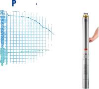 Puits de pompe submersible, puissance 370 W, hauteur de refoulement maximale 50 m, 1500W incorporés