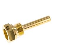 Puits thermométrique en alliage de cuivre G 1/2 pouce avec fixation par boulon pour tige de 63mm Max 160°C et 6 bars
