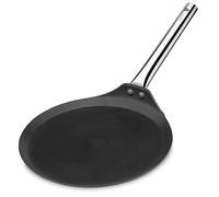 Pujadas Black - Poêle à crêpes en Fonte, Aluminium, Manche en Acier Inoxydable, 28 cm, Couleur Noir