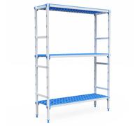 Rayonnage Aluminium 3 Niveaux Compatible Bac GN 2/3 - L 4710 à 5830 mm - Pujadas - 5410 mm blanc G