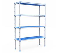 Pujadas Rayonnage Aluminium 4 Niveaux Compatible Bac GN 1/1 - L 4710 à 5830 mm