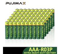 PUJIMAX 4/20/40/60pcs, batterie à carbon AAA, convient pour télécommande, réveil, sonnette, cuisinière à gaz, chauffe-eau, clés de voiture, manette de jeu, lampe de poche, performances élevées, durabl