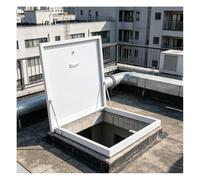 pujindu Trappe De Toit en Alliage D'aluminium, Trappe D'accès Sécurisée pour Sortie De sous-Sol avec Tiges De Support, pour Évacuation d'urgence(LxW-70x70cm/27.6x27.6in)