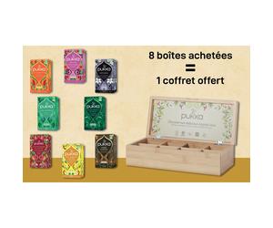 Pukka Coffret bambou Kit Découverte Lipton - 8 boites différentes d'infusions Pukka - Coffret en bois offert