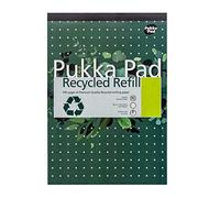 Pukka Pad Bloc-notes recy vec 100 pages de papier 80 g/m² fabriquées à partir de matériaux recyclés, marges perforées et lignes fines