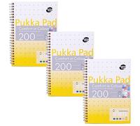 Pukka Pad, Irlen Jotta Pad Lot de 3 cahiers A5 à spirales 200 pages de papier ligné coloré certifié FSC 80 g/m² Conçu pour les difficultés de perception visuelle - 21 x 14,8 cm, doré