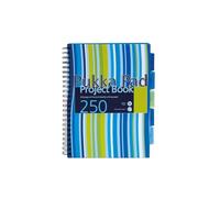 Pukka projet Pad A4 Couverture Rigide 250 pages 125 feuilles - Couleur : Rose/bleu