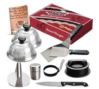 PUKPU Kit Smash Burger Noir - Presse Burger Premium, Spatules, Cloches Plancha | Set Barbecue Complet BBQ