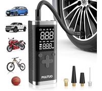 PULITUO Gonfleur de Pneus Sans Fil 150 PSI, Compresseur d'Air Portable avec Batterie Rechargeable 6000mAh, Arrêt Automatique, Manomètre Numérique, Lampe LED SOS, Power Bank, USB-C pour Voiture