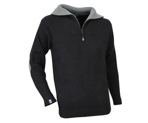 Pull camionneur côtes anglaises chevalées CACAO NOIR - LMA LEBEURRE - 803170 L