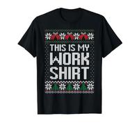 Pull de Noël Moche avec Inscription « This is My Work Shirt » T-Shirt Graphique avec Valeur, Homme, Noir, L