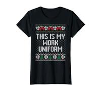 Pull de Noël Moche avec Inscription « This is My Work Uniform » T-Shirt Graphique avec Valeur, Femme, Noir, S