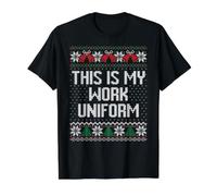 Pull de Noël Moche avec Inscription « This is My Work Uniform » T-Shirt Graphique avec Valeur, Homme, Noir, S