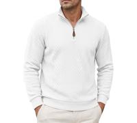 Pull de travail pour homme, sweat-shirt sans capuche avec fermeture éclair