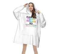 Pull Plaid Personnalisée Unisexe - Sweat Plaid Homme Personnalisable avec Photo Texte Logo, Pull Couverture pour Anniversaire, Noël, Saint-Valentin, Cadeau Unique pour Adulte Amis Famille Couples
