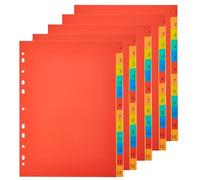 PullinTimes Lot de 5 Intercalaires Classeur A4 12 Onglets, Intercalaire Alphabétique Plastique pour Bureau, école