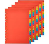 PullinTimes Lot de 5 Intercalaires Classeur A4 20 Onglets, Intercalaire Alphabétique Plastique pour Bureau, école
