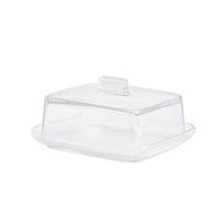 PULLMER Beurrier en verre avec couvercle transparent à paroi épaisse, idéal pour le stockage du beurre, design moderne, bol à beurre, récipient à beurre, lave-vaisselle