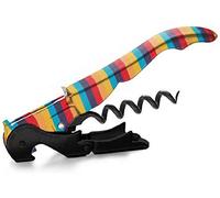 PULLTAP'S GENUINE Raya Color 900 Tire-bouchon de serveur professionnel avec motif à rayures, fabriqué en Espagne, avec double levier articulé, couteau coupe-capsule type cutter et décapsuleur