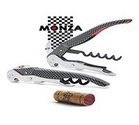 Pulltex 837 Couteau Sommelier Pulltex « Clickcut Monza » 3 Pièces (Lame Micro-Dentée, Double Levier Rétractile Avec Décapsuleur