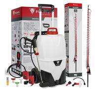 Pulmic Pulvérisateur Électrique 35L avec Lance Télescopique Jusqu’à 5m, idéal pour Nettoyage de toitures, façades et Applications en Hauteur. Pulvérise Jusqu’à 10m, 7 Bar, 2 Batteries, Tuyau 6m.