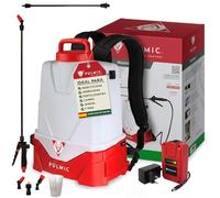 PULMIC Pulvérisateur Électrique à Batterie 15L Rechargeable, Pulvérisateur à Dos pour Jardin et Toiture, Autonomie 7h, Compatible Lance Télescopique, 3 Buses Incluses, Haute Portée (Batterie 18V)