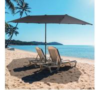 PULUOMIS Parasol Rectangulaire 4x2m - Parasol Double - Parasol de Jardin Extérieur - Métal - Polyester - Gris