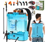 Pulvérisateur à dos alimenté par batterie, 100 psi, à pression réglable, compatible avec batterie Makita 18 V, pulvérisateur électrique avec baguette, 5 buses, batterie 2,6 Ah et chargeur inclus