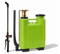 Pulvérisateur à dos de 15 litres, vert, avec démarrage manuel, régulateur de pression et pompe en laiton Garden