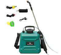Pulvérisateur à dos électrique - Pulvérisateur de jardin de 5 litres avec pistolet de pulvérisation - Autonomie de la batterie : 120 minutes - Rechargeable par USB - Pour jardin et pelouse - Couleur :