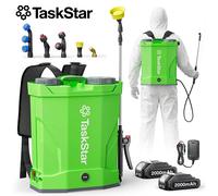 Pulvérisateur à dos sans fil TaskStar, capacité de 16 L (4 gallons), pulvérisateur électrique à dos haute pression (0-100 PSI) pour le désherbage et la désinsectisation du jardin with 1-battery 2.0Ah