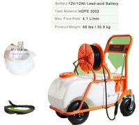 Pulvérisateur à gazon à batterie, capacité de 15 gallons, pression réglable, 60L