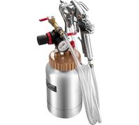 Pulvérisateur à peinture à pression, pulvérisateur à peinture à pression de 2 L, deux pistolets pulvérisateurs de 1,8 mm + 3 mm, pistolet pulvérisateur pneumatique central avec deux tuyaux de 3 m pour